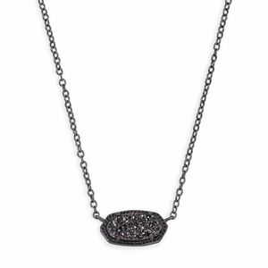 Kendra Scott Elisa Black Drusy Pendant Necklace